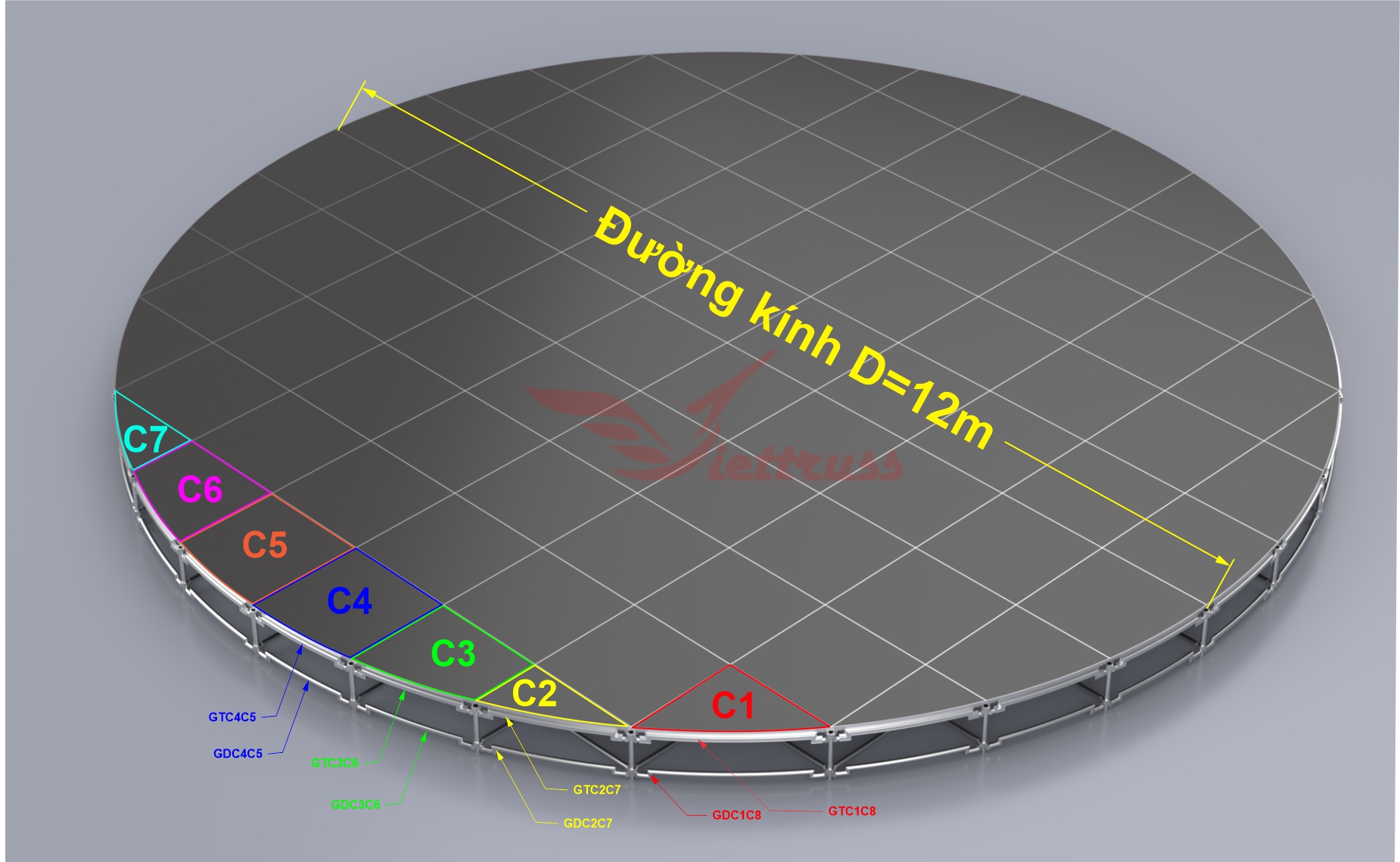 sân khấu tròn lắp ghép sân khấu tròn lắp ghép