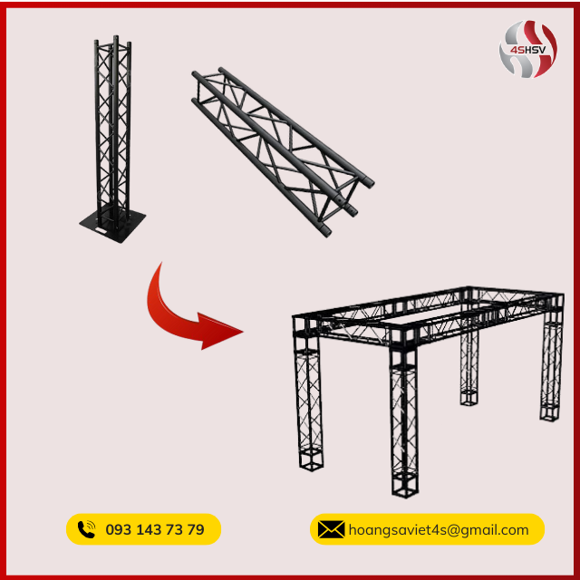 khung truss sơn đen tĩnh điện khung truss sơn đen tĩnh điện