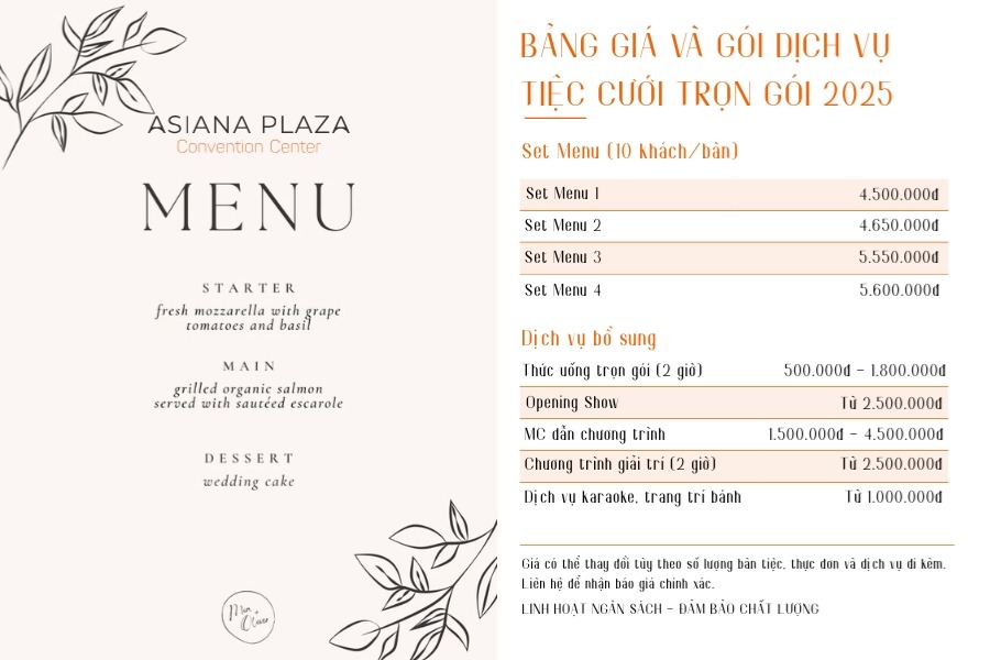 Xu Hướng Menu Tiệc Cưới 2026
