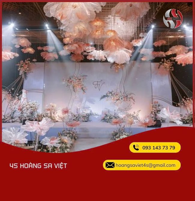 Decor sân khấu bằng hoa tươi, hoa lụa Decor sân khấu bằng hoa tươi, hoa lụa