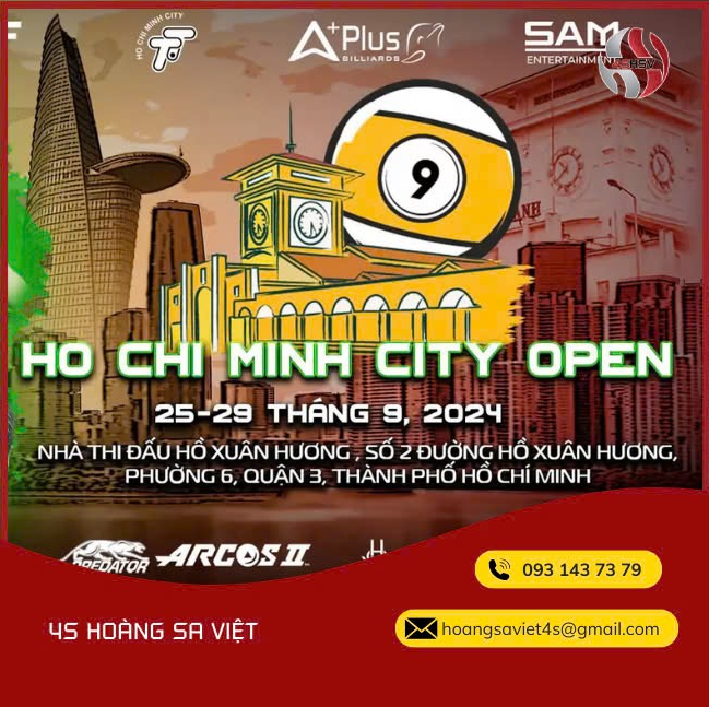 Giải Billiadrs Pools 9 Bi Thành phố Hồ Chí Minh mở rộng