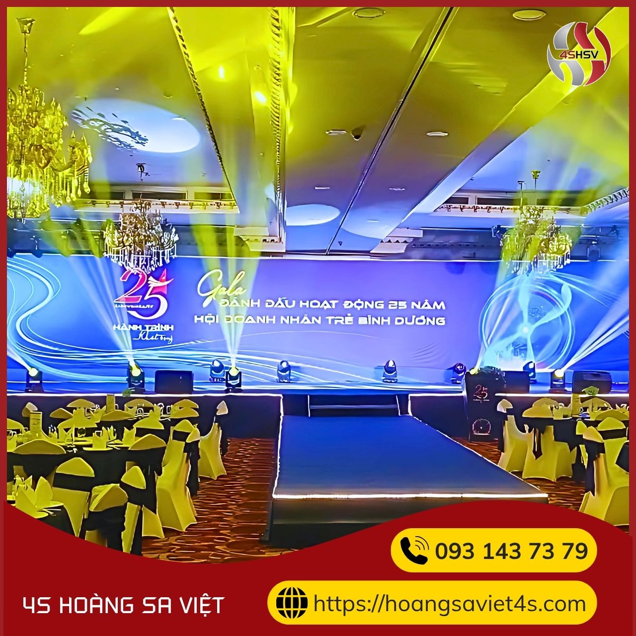 Cung cấp thiết bị màn hình LED P3 mới tại sự kiện Gala kỷ niệm 25 năm thành lập Hội Doanh nhân Trẻ Bình Dương