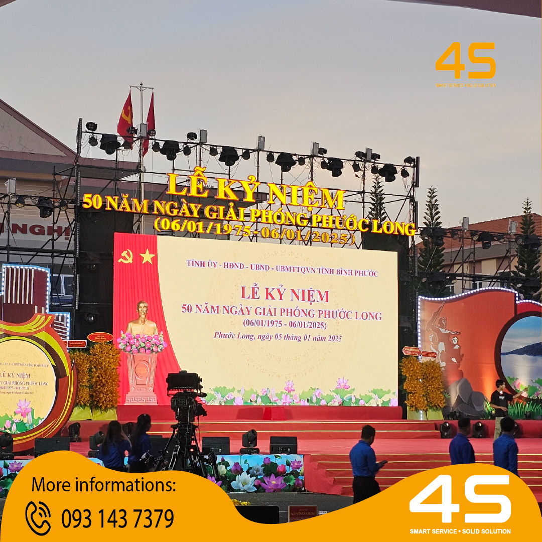 Cung cấp thiết bị sự kiện “Lễ Kỷ Niệm 50 năm Ngày Giải Phóng Phước Long (06/01/1975 - 06/01/2025)” Cung cấp thiết bị sự kiện “Lễ Kỷ Niệm 50 năm Ngày Giải Phóng Phước Long (06/01/1975 - 06/01/2025)”