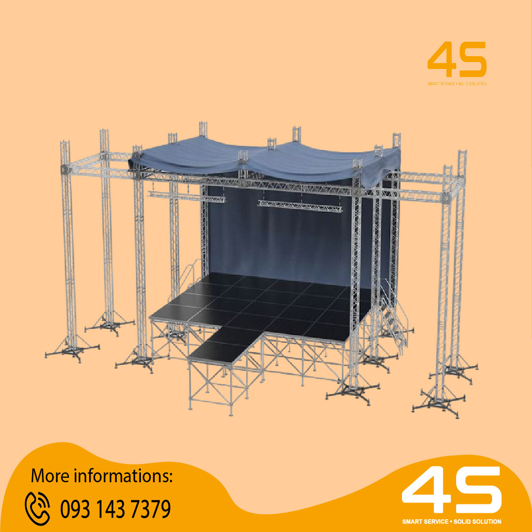 Sân khấu chân thường và sân khấu chân layer truss Sân khấu chân thường và sân khấu chân layer truss